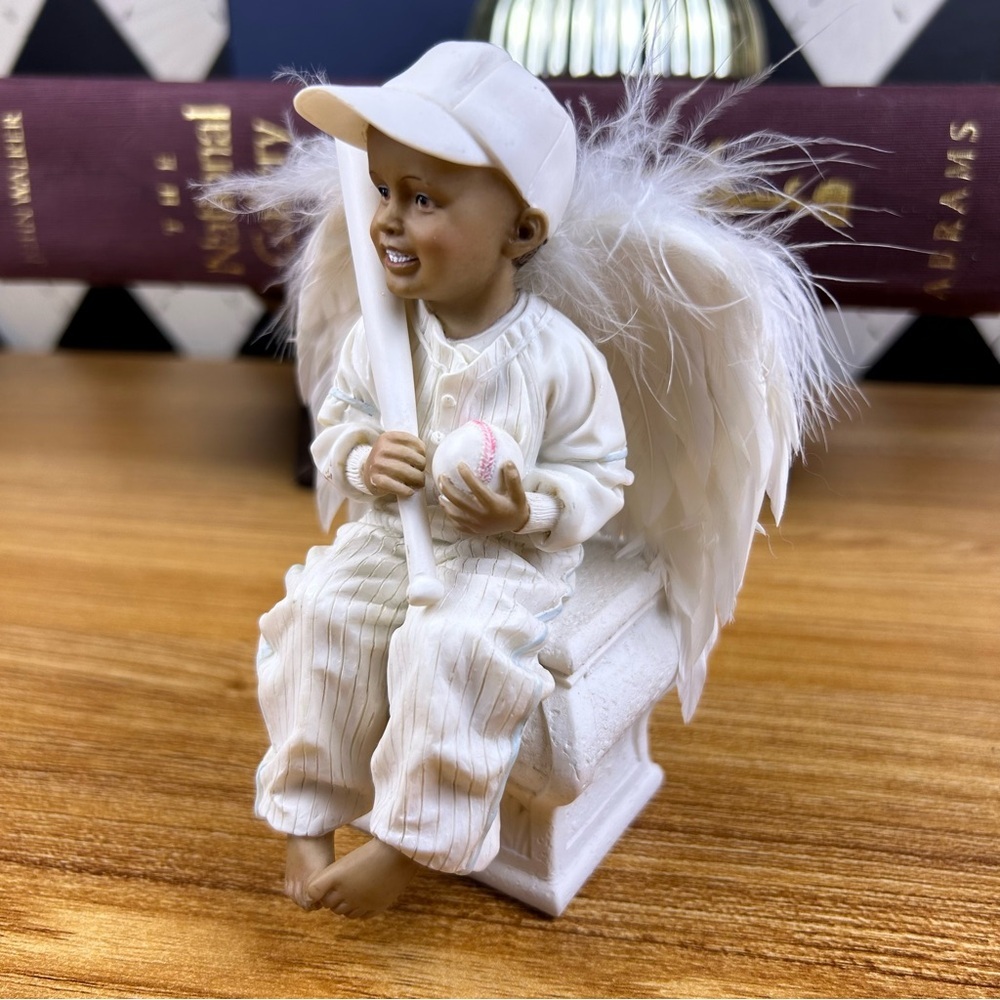 Sweet Child Angel Baseball Figurine Sculpture Whimsical Décor Collectible Rare - Picture 13 of 17